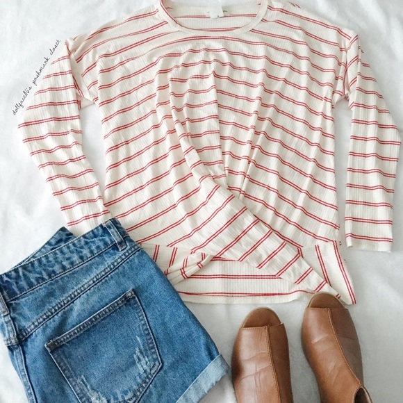 Tops - NWOT Wrap Front Stripe Top